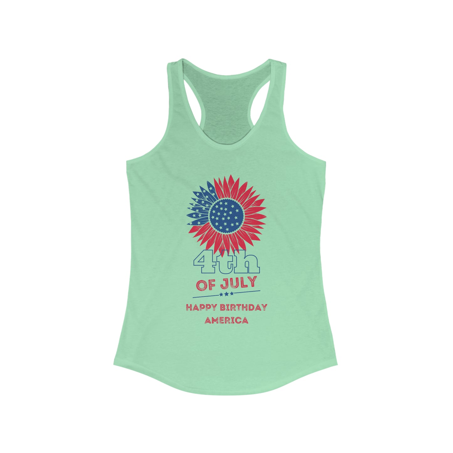 Women's Happy Birthday America Ideal Racerback Tank