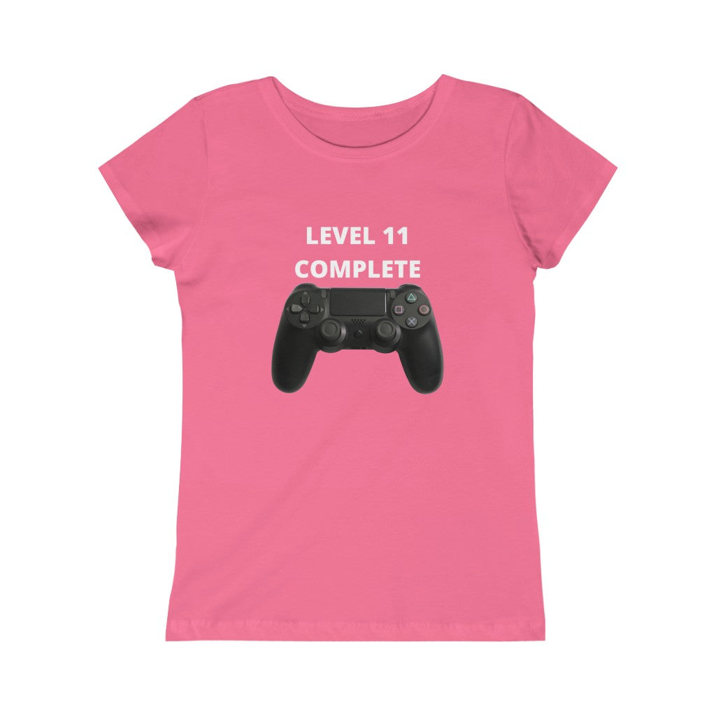 Level 11 Complete (White) Girls Princess Tee