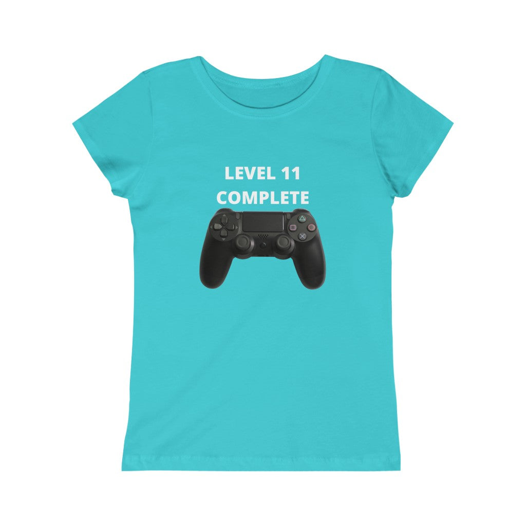 Level 11 Complete (White) Girls Princess Tee