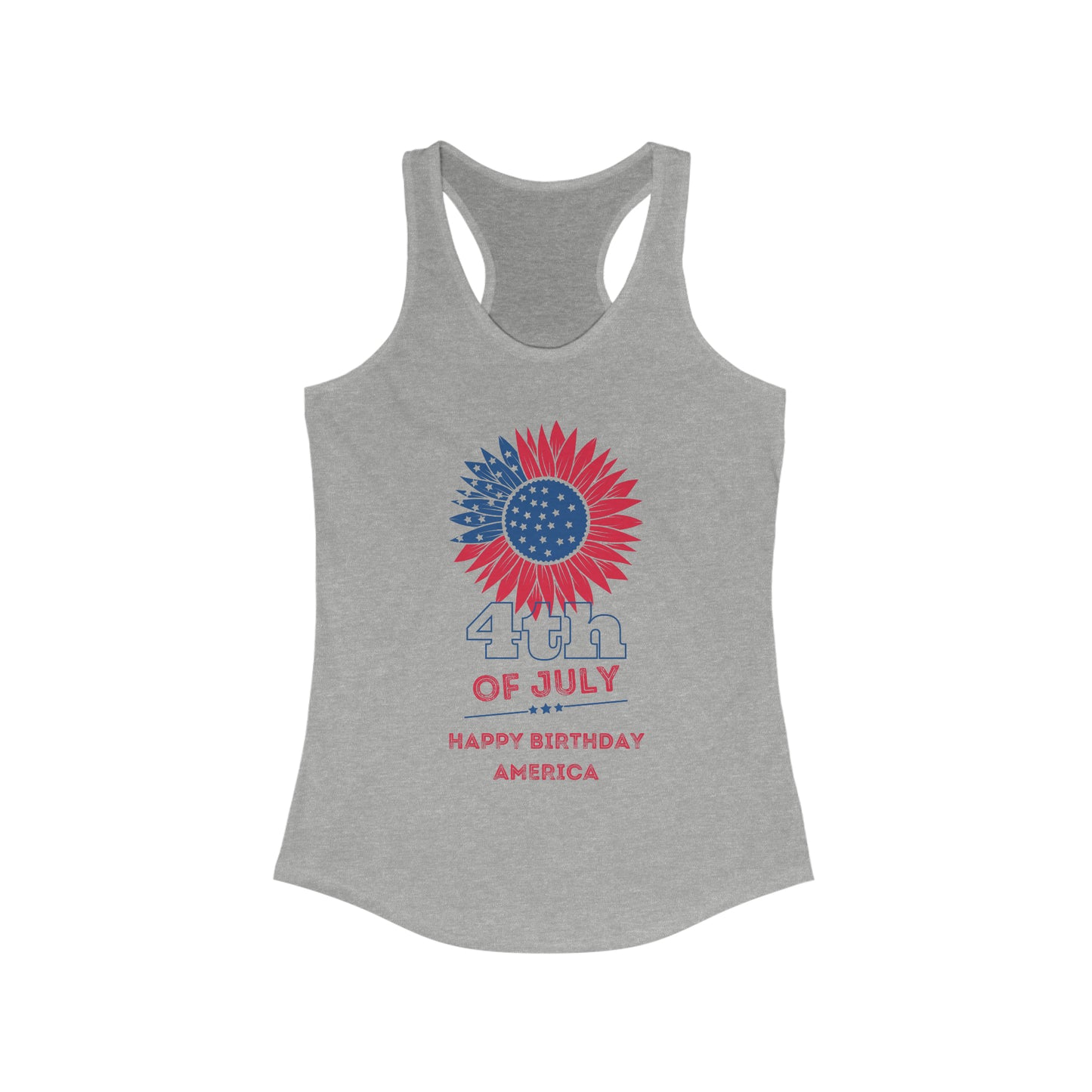 Women's Happy Birthday America Ideal Racerback Tank