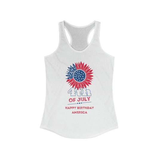 Women's Happy Birthday America Ideal Racerback Tank