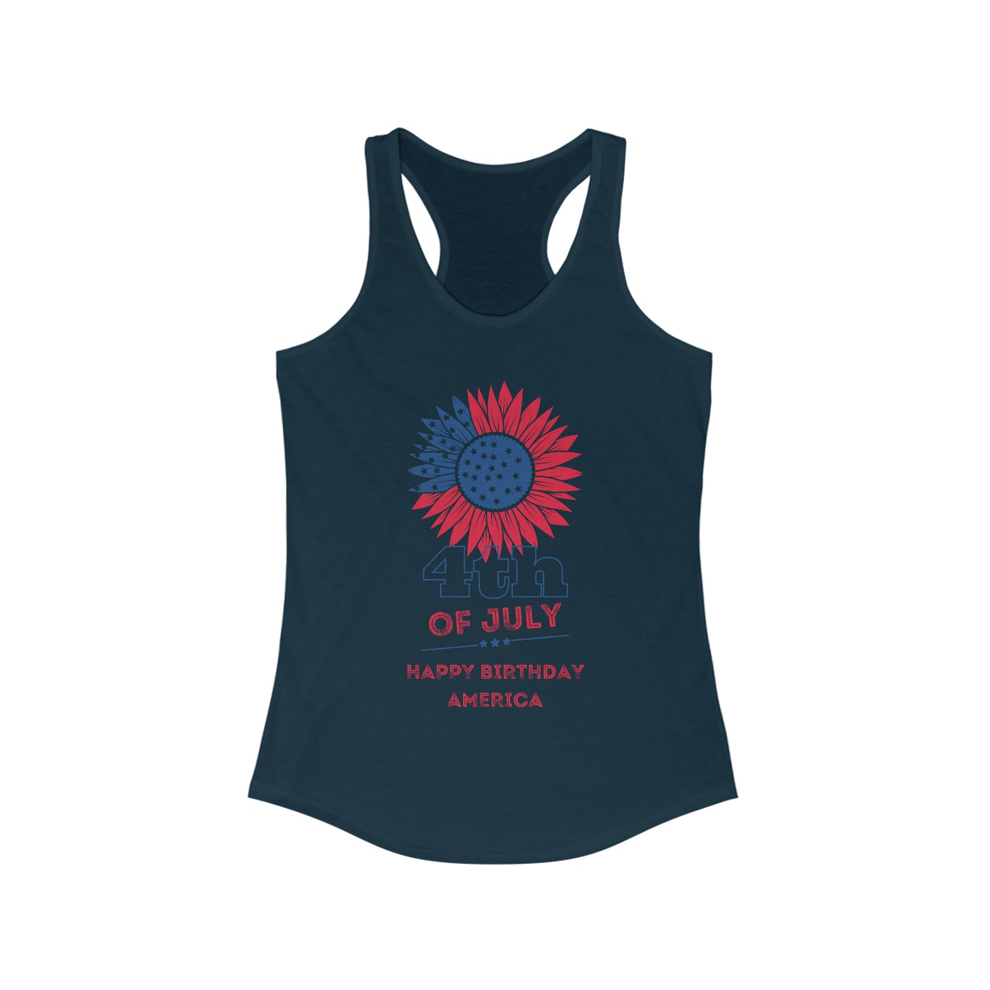 Women's Happy Birthday America Ideal Racerback Tank