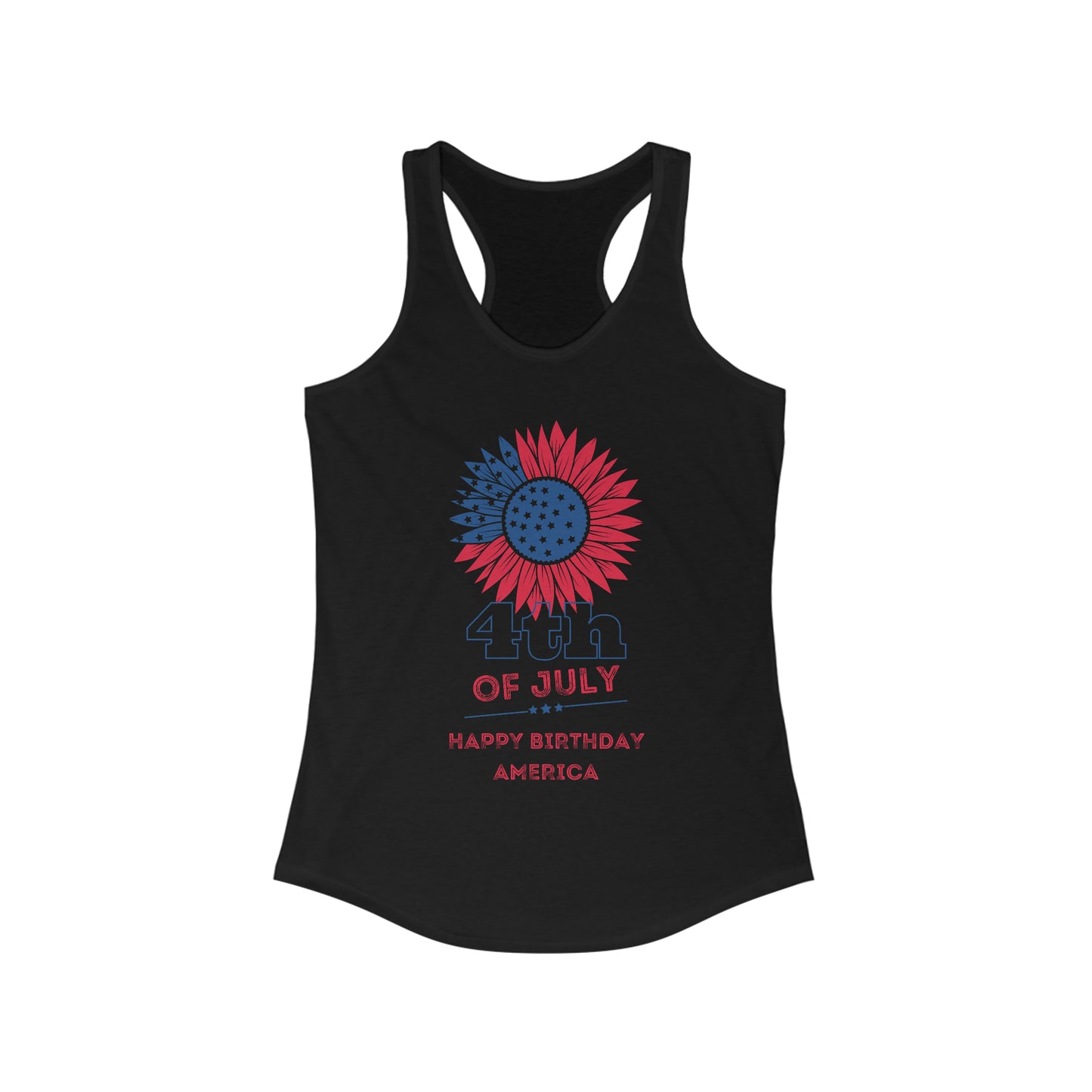 Women's Happy Birthday America Ideal Racerback Tank