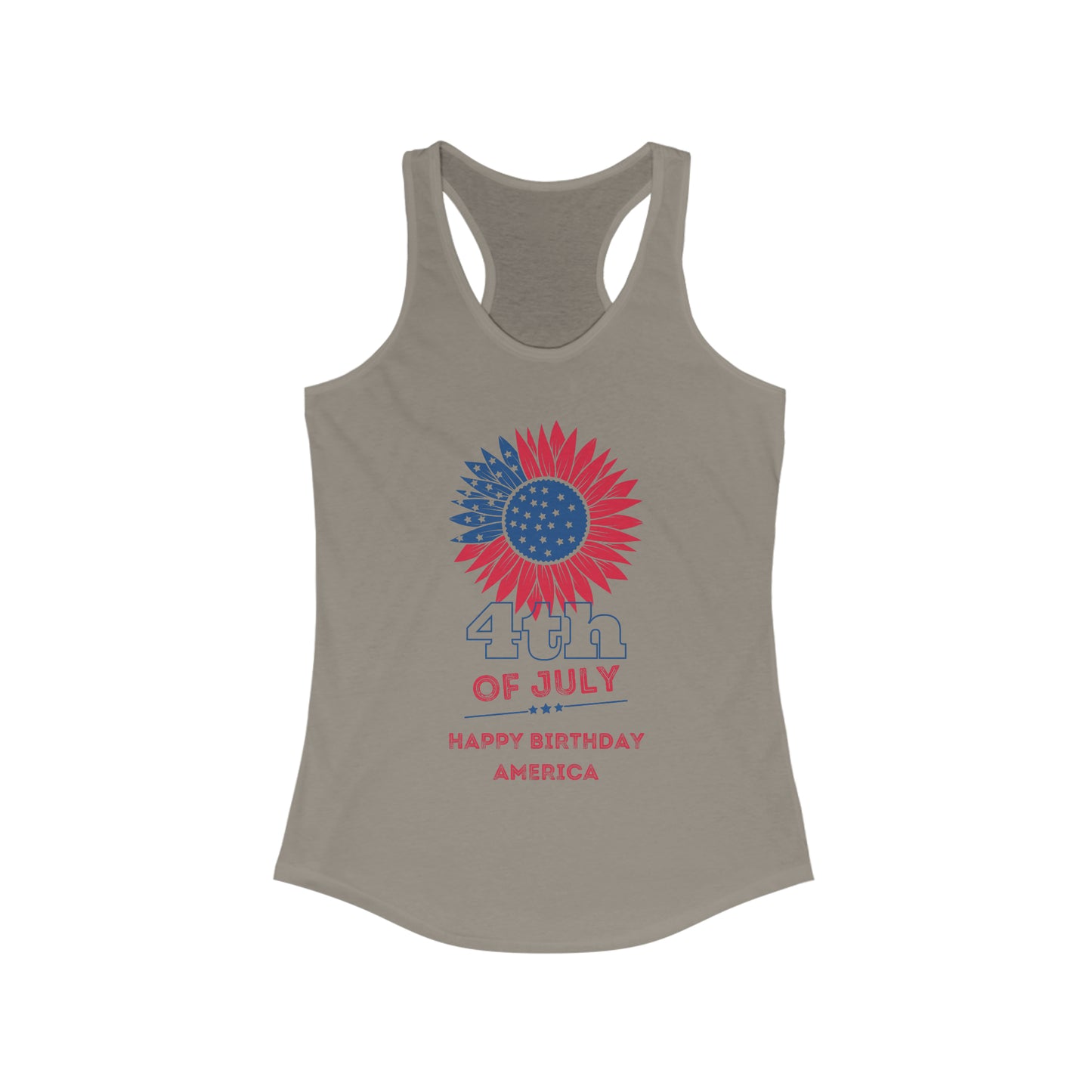 Women's Happy Birthday America Ideal Racerback Tank