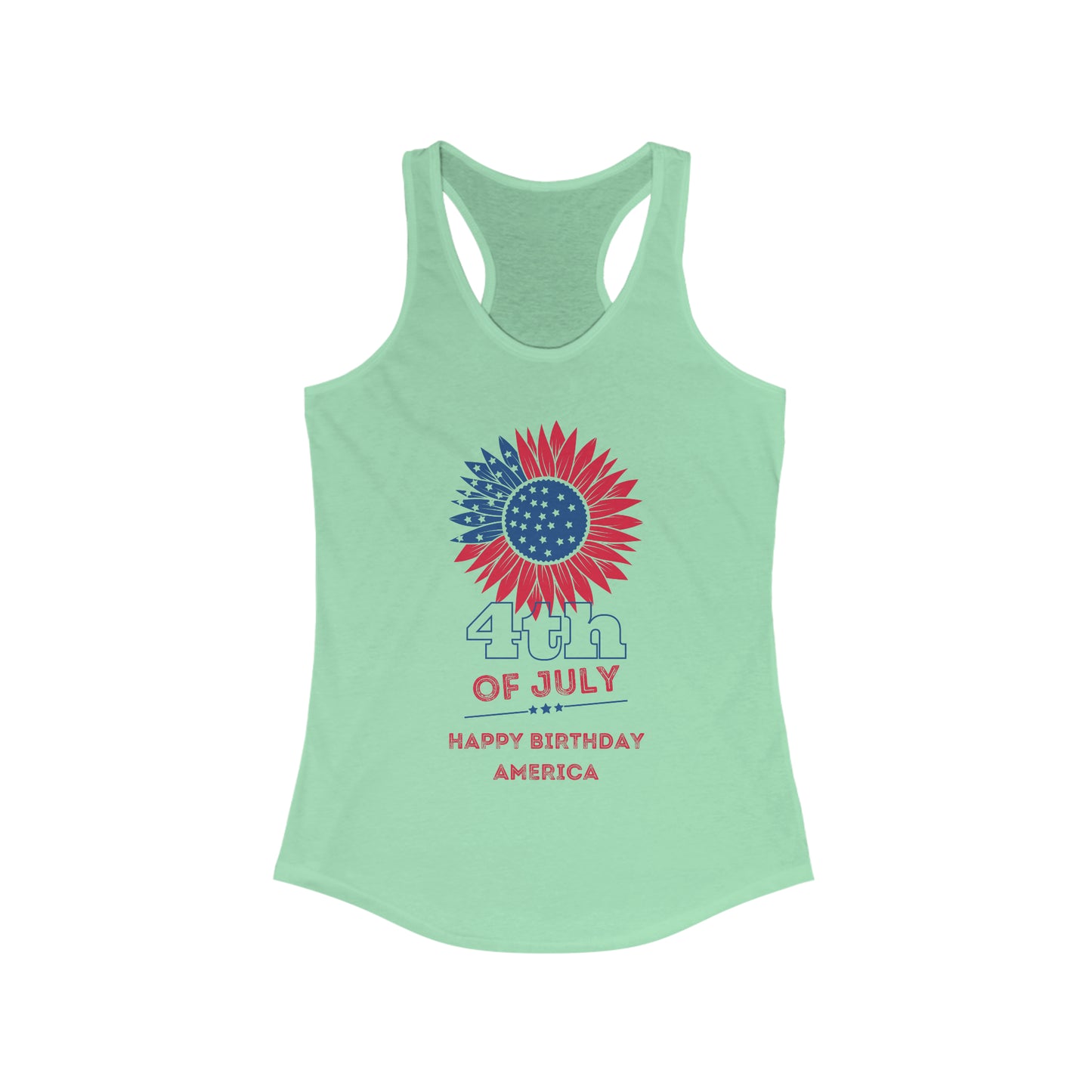 Women's Happy Birthday America Ideal Racerback Tank