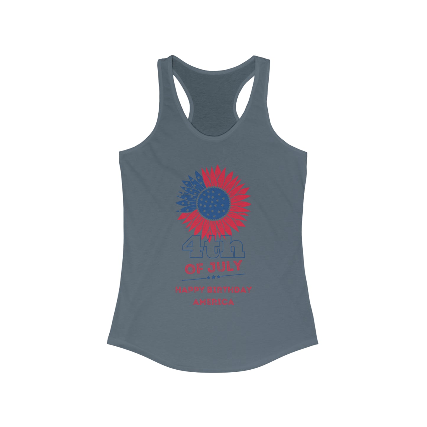 Women's Happy Birthday America Ideal Racerback Tank