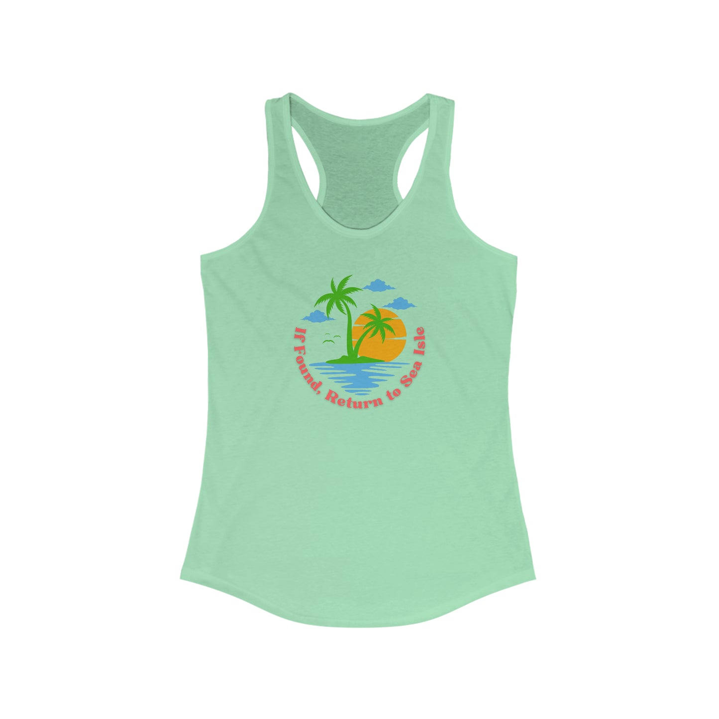 Women's If Found Return to Sea Isle Ideal Racerback Tank