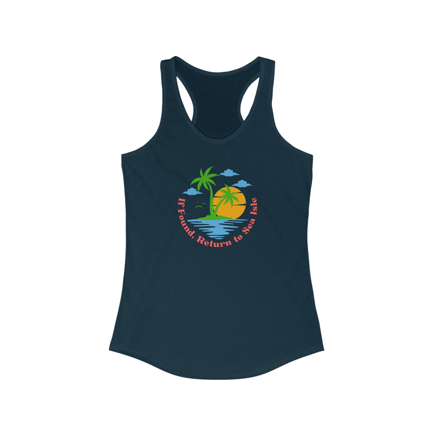 Women's If Found Return to Sea Isle Ideal Racerback Tank