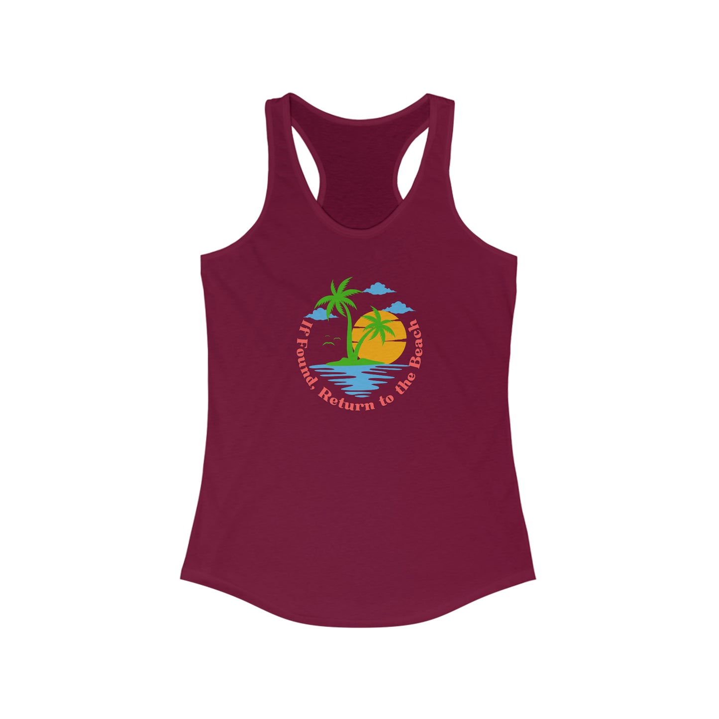 Women's If Found Return to the Beach Ideal Racerback Tank