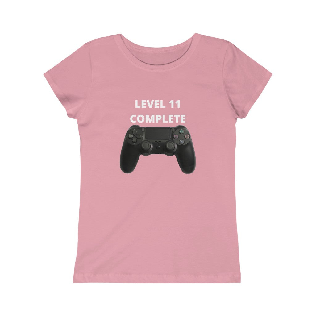 Level 11 Complete (White) Girls Princess Tee