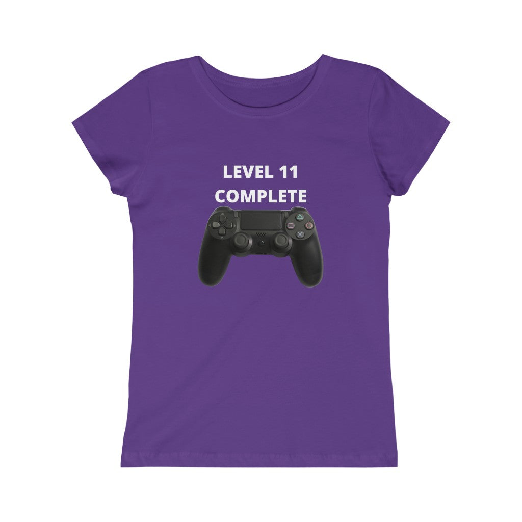 Level 11 Complete (White) Girls Princess Tee