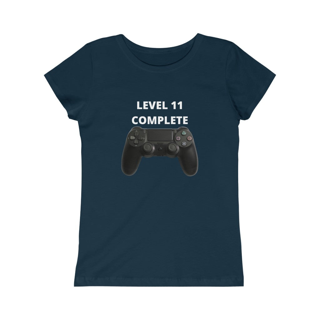 Level 11 Complete (White) Girls Princess Tee