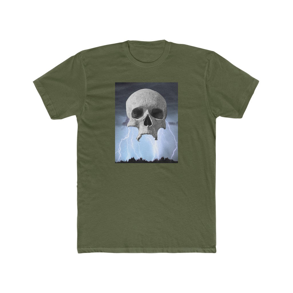 Lightning Skull- Men's Cotton Crew Tee